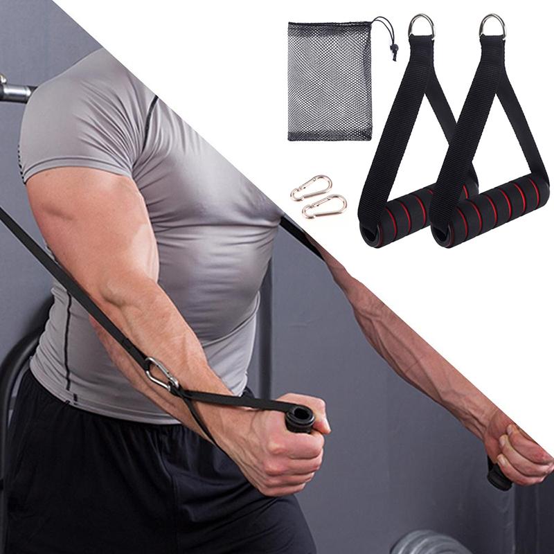 Yoga Fitness Resistance Band - Hochleistungs-Kabelzuggriff mit Haken und D-Ring, Metall-Fitnessgriffe