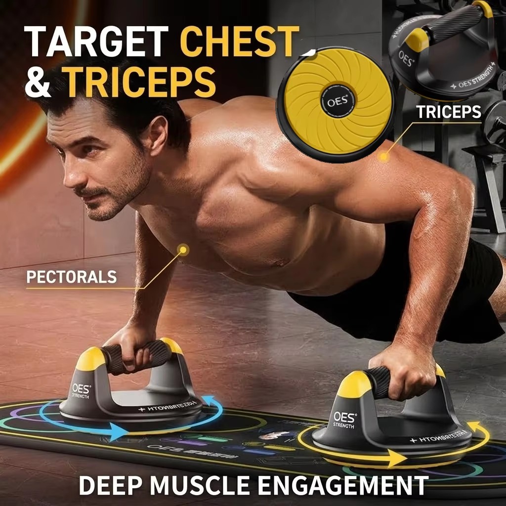 Push Up Board - 360 ° Drehbares, tragbares Push-Up-Trainingsbrett, multifunktionale